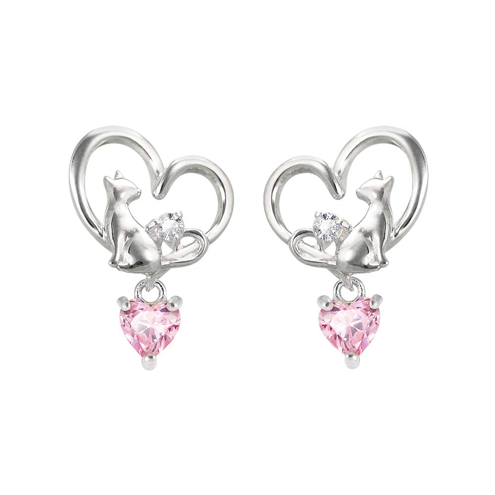 Selectable Birthstone Earrings for Women Popular Highest Grade Zirconia Cat Heart Silver Birthday Present! MIE3127CZ_PK (April Diamond)
Selectable Birthstone Earrings for Women Popular Highest Grade Zirconia Cat Heart Silver Birthday Present! MIE3127CZ_PK (April Diamond)