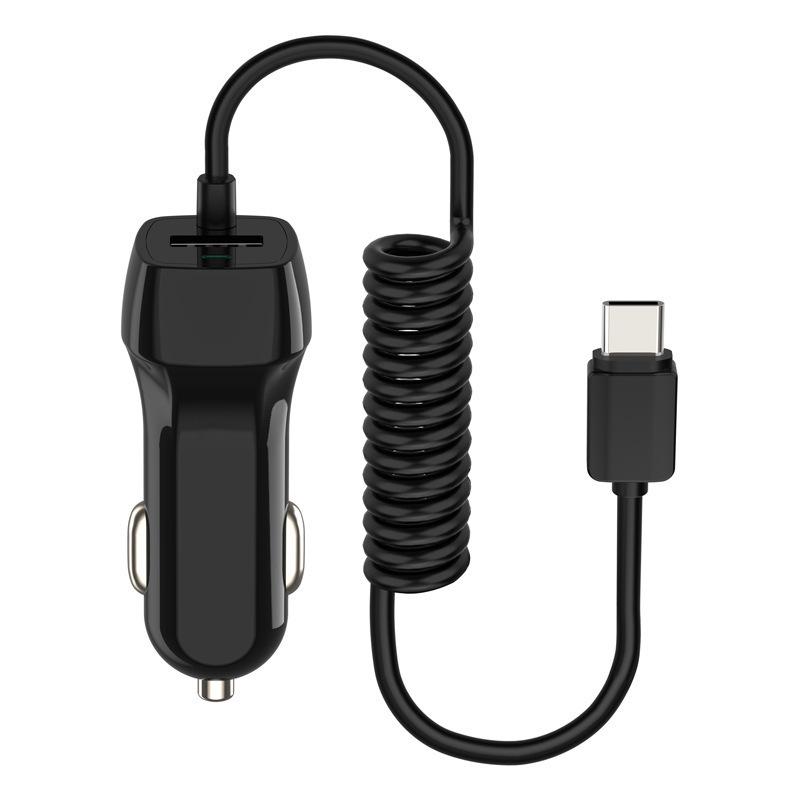 5V 2.4A Type-C Car Charger with Spring Cable - Multi-Port Fast Charging for Dash Cam
5V 2.4A Type-C Car Charger with Spring Cable - Multi-Port Fast Charging for Dash Cam