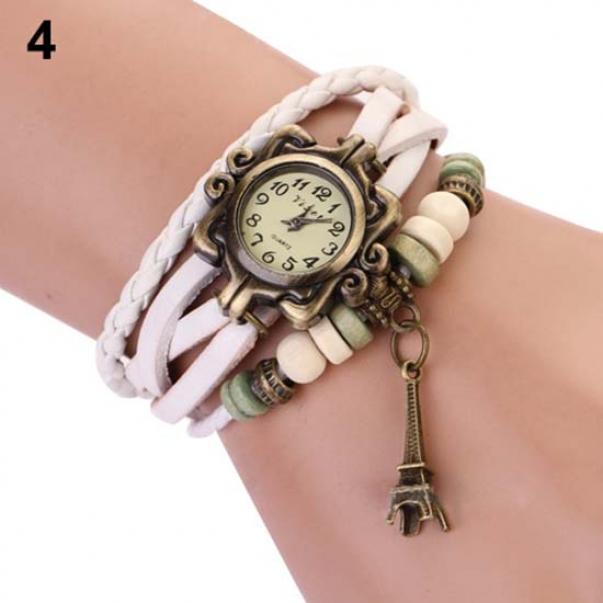 Женские винтажные наручные часы с Эйфелевой башней, многослойный плетеный браслет из искусственной кожи
Женские винтажные наручные часы с Эйфелевой башней, многослойный плетеный браслет из искусственной кожи