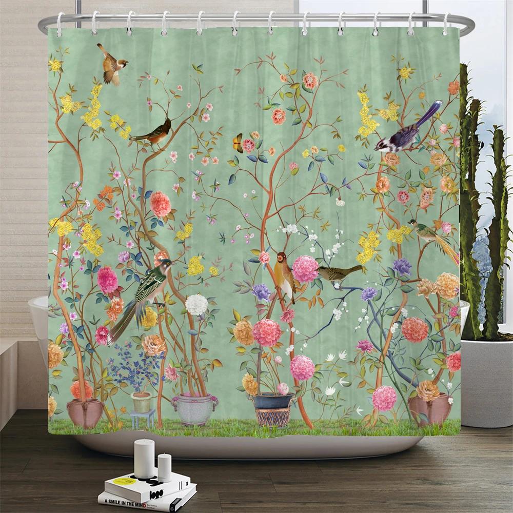Chinese Birds Gradient Shower Curtains For Bathroom Landscape Plants Green Waterproof Fabric Polyester Bath Decor 180 X 180Cm W60H190(CM)-1 Pcs
Chinese Birds Gradient Shower Curtains For Bathroom Landscape Plants Green Waterproof Fabric Polyester Bath Decor 180 X 180Cm W60H190(CM)-1 Pcs