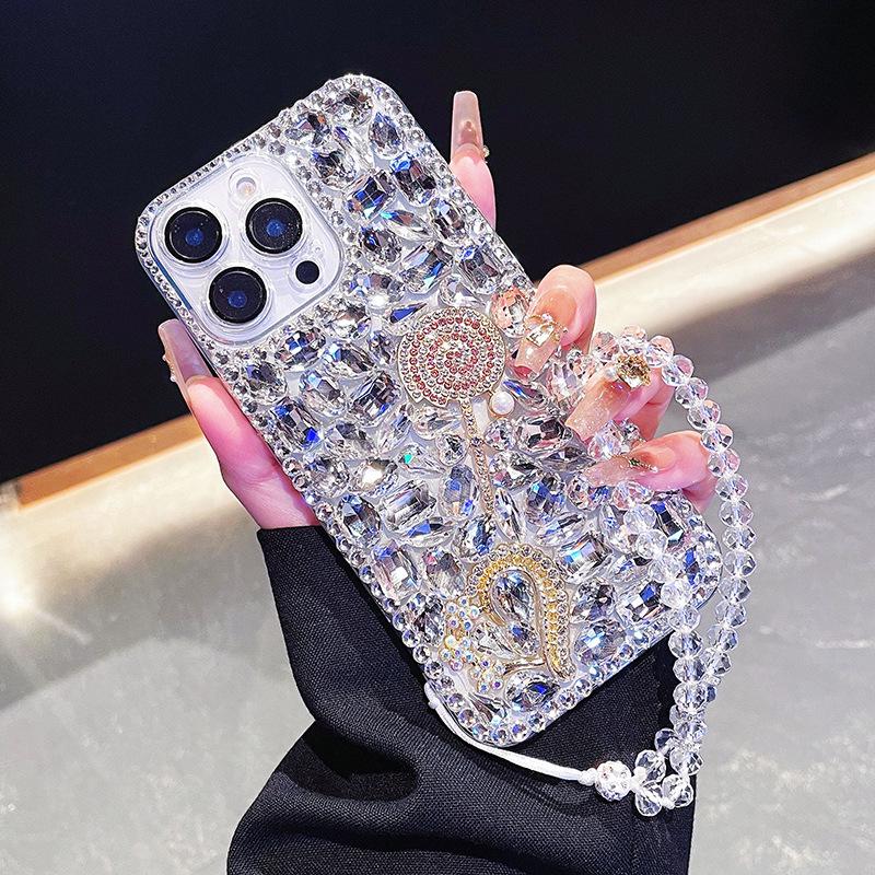 Compatible with iPhone 16 Pro Max, 15 Pro, 14 Plus, 13 models; phone case with built-in lens protector, featuring new lollipop rhinestone design. iPhone 14 Pro Max
Compatible with iPhone 16 Pro Max, 15 Pro, 14 Plus, 13 models; phone case with built-in lens protector, featuring new lollipop rhinestone design. iPhone 14 Pro Max
