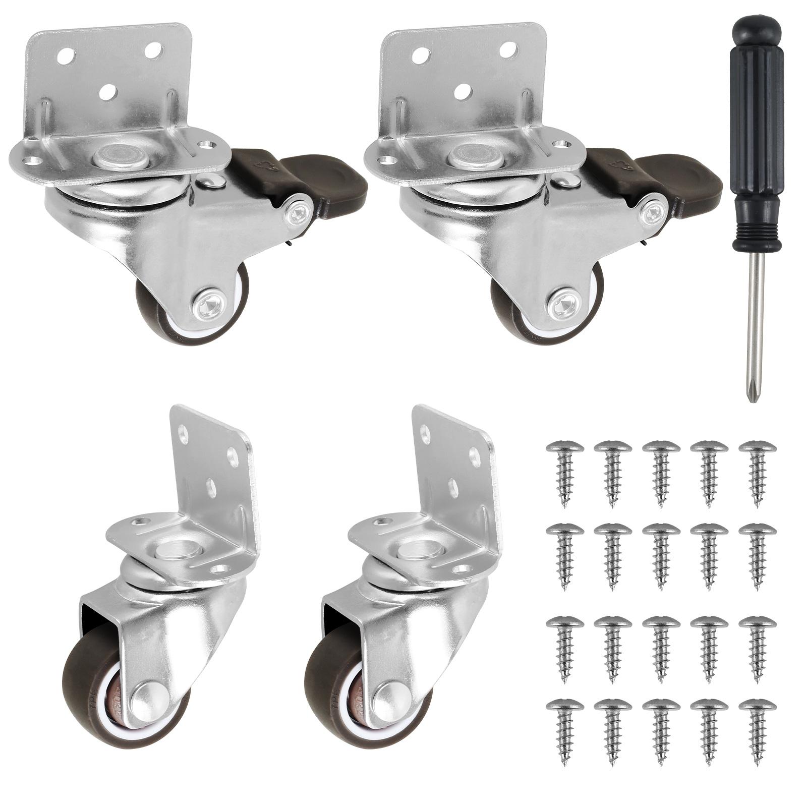 Комплект из 4 роликовых колес 1/1,5/2 дюйма, маленькие мягкие резиновые боковые крепления, угловые, для мебели, безопасные тормоза, поворотные ролики, бесшумные для тележки 1 inches
Комплект из 4 роликовых колес 1/1,5/2 дюйма, маленькие мягкие резиновые боковые крепления, угловые, для мебели, безопасные тормоза, поворотные ролики, бесшумные для тележки 1 inches