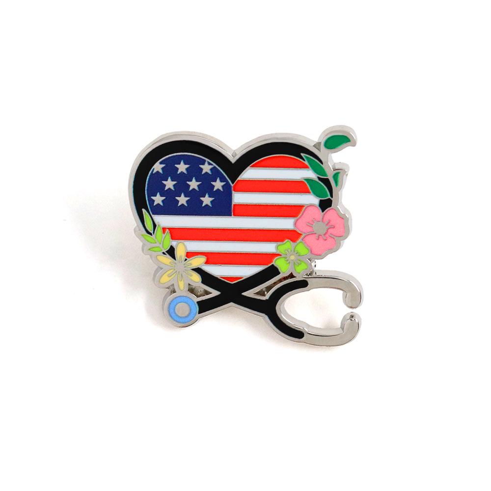 Patriotic Heart Flag Stethoscope Brooch - Medical Staff Lapel Pin Small
Patriotic Heart Flag Stethoscope Brooch - Medical Staff Lapel Pin Small