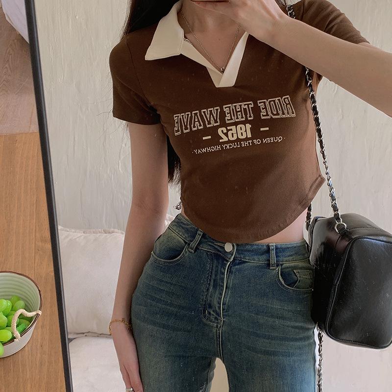Women s Summer Spicy Color Block Polo Collar Short Sleeve Top 3XL (Recommended 130-140 jin)
Women s Summer Spicy Color Block Polo Collar Short Sleeve Top 3XL (Recommended 130-140 jin)