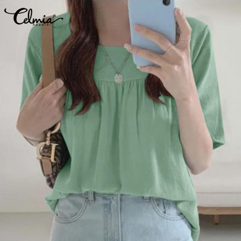 Celmia Лето Женщины с коротким рукавом Хлопковая блузка Квадратный воротник Элегантный сплошной цвет Повседневная плиссированная рубашка Плюс Размер Топы
Celmia Лето Женщины с коротким рукавом Хлопковая блузка Квадратный воротник Элегантный сплошной цвет Повседневная плиссированная рубашка Плюс Размер Топы