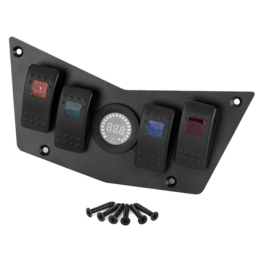 12-24V Red/Blue/Green/Orange LED Rocker Switch Panel with Voltmeter for Racing Car RV
12-24V Red/Blue/Green/Orange LED Rocker Switch Panel with Voltmeter for Racing Car RV
