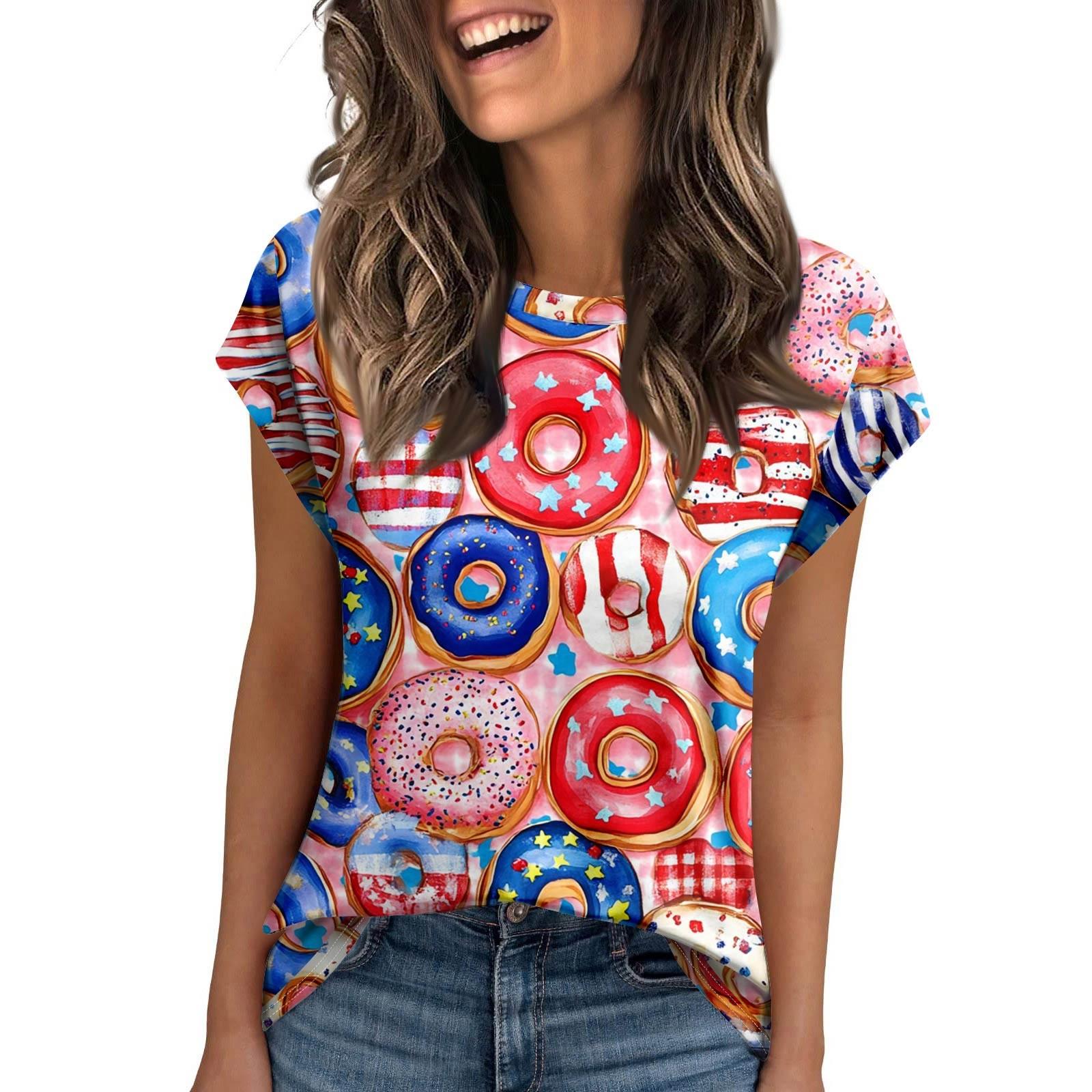 Women s Round Neck Short Sleeve Mid-Length T-Shirt Loose Casual Independence Day Printed Short Sleeve T-Shirt Top XXL рожевий
Women s Round Neck Short Sleeve Mid-Length T-Shirt Loose Casual Independence Day Printed Short Sleeve T-Shirt Top XXL рожевий