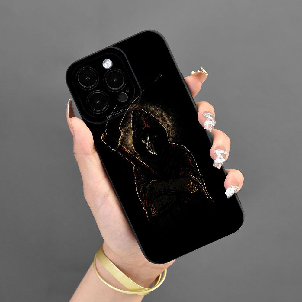Чохол для iPhone 15 із зображенням черепа-привида та захистом від падіння iPhone 14 Pro чорний
Чохол для iPhone 15 із зображенням черепа-привида та захистом від падіння iPhone 14 Pro чорний
