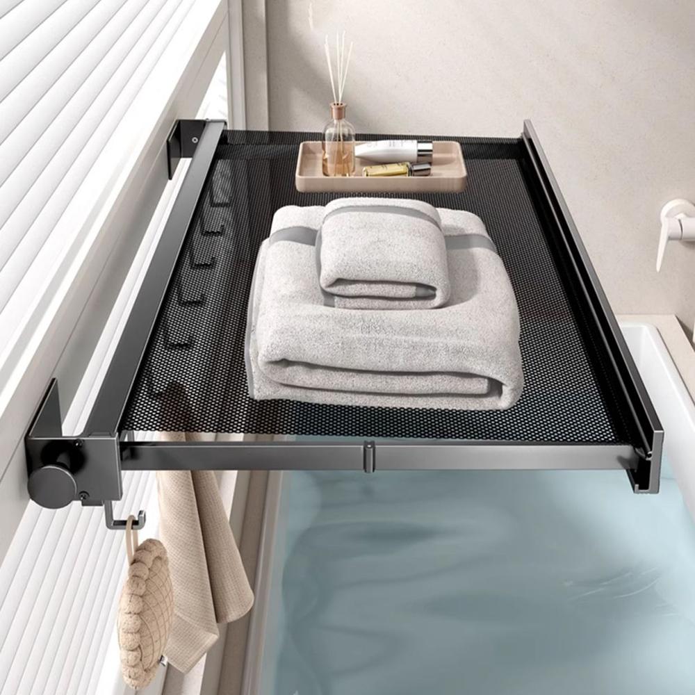 45cm Retractable Clothes Drying Rack Nail Free Folding Laundry Hanger with 6 Hooks for Balcony Bathroom White
45cm Retractable Clothes Drying Rack Nail Free Folding Laundry Hanger with 6 Hooks for Balcony Bathroom White