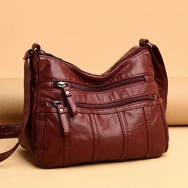 Fashion Soft Leather Crossbody Bag for Women Casual Female Multi Pocket Messenger Bags Retro Handbags Ladies Shoulder Bags
Fashion Soft Leather Crossbody Bag for Women Casual Female Multi Pocket Messenger Bags Retro Handbags Ladies Shoulder Bags