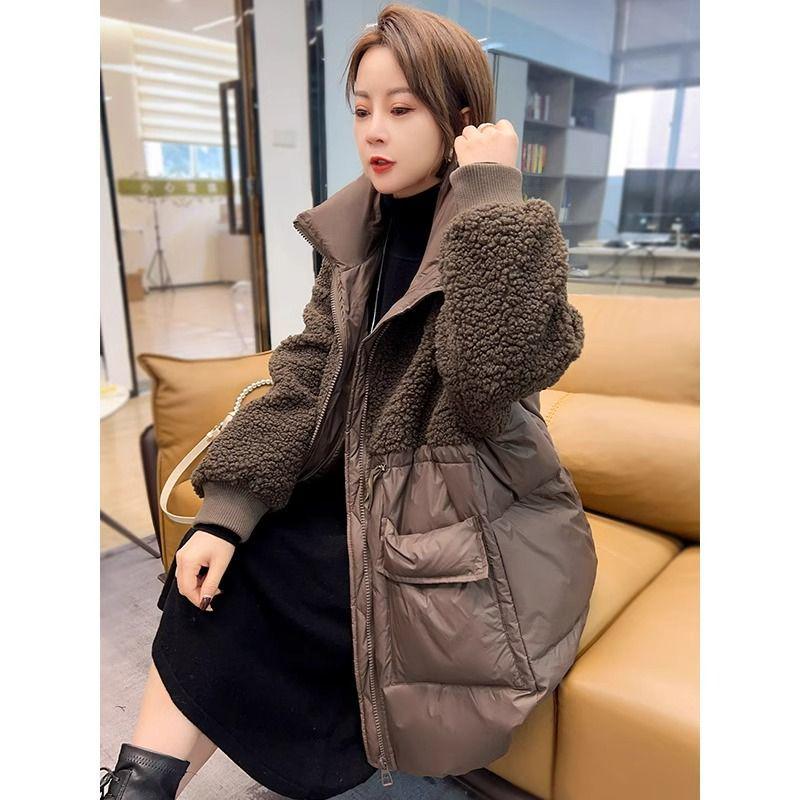 Women s Winter Fashion Patchwork Lamb Wool Cotton Coat - Warm, Versatile, Mid-Length, Plus Size 2XL for 130-145 lbs
Women s Winter Fashion Patchwork Lamb Wool Cotton Coat - Warm, Versatile, Mid-Length, Plus Size 2XL for 130-145 lbs