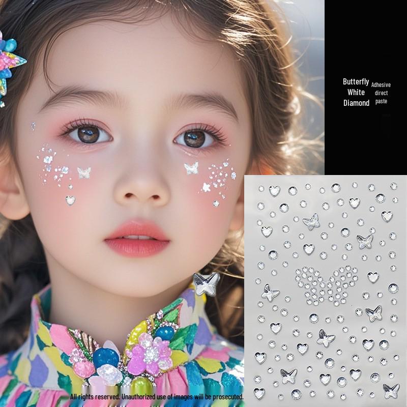 Children s Rhinestone Face Stickers: Cute Moon, Heart, Butterfly Designs
Children s Rhinestone Face Stickers: Cute Moon, Heart, Butterfly Designs