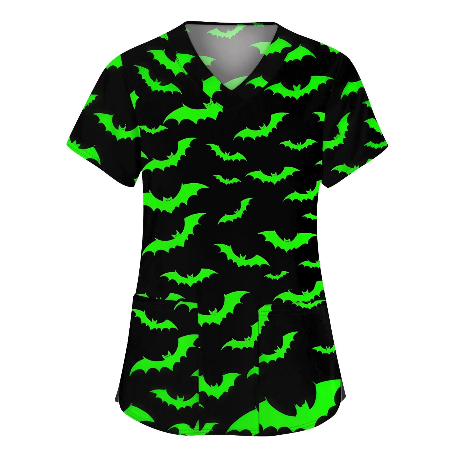 Женская мода V-образным вырезом с короткими рукавами и карманами Топы с принтом на Хэллоуин XXL зелёный
Женская мода V-образным вырезом с короткими рукавами и карманами Топы с принтом на Хэллоуин XXL зелёный