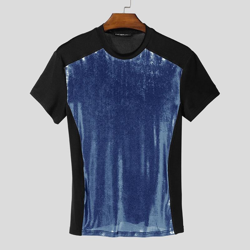 INCERUN Мужские футболки с круглым вырезом, коротким рукавом, блестящей лоскутной отделкой, полупрозрачными вставками, облегающие 4XL синий
INCERUN Мужские футболки с круглым вырезом, коротким рукавом, блестящей лоскутной отделкой, полупрозрачными вставками, облегающие 4XL синий
