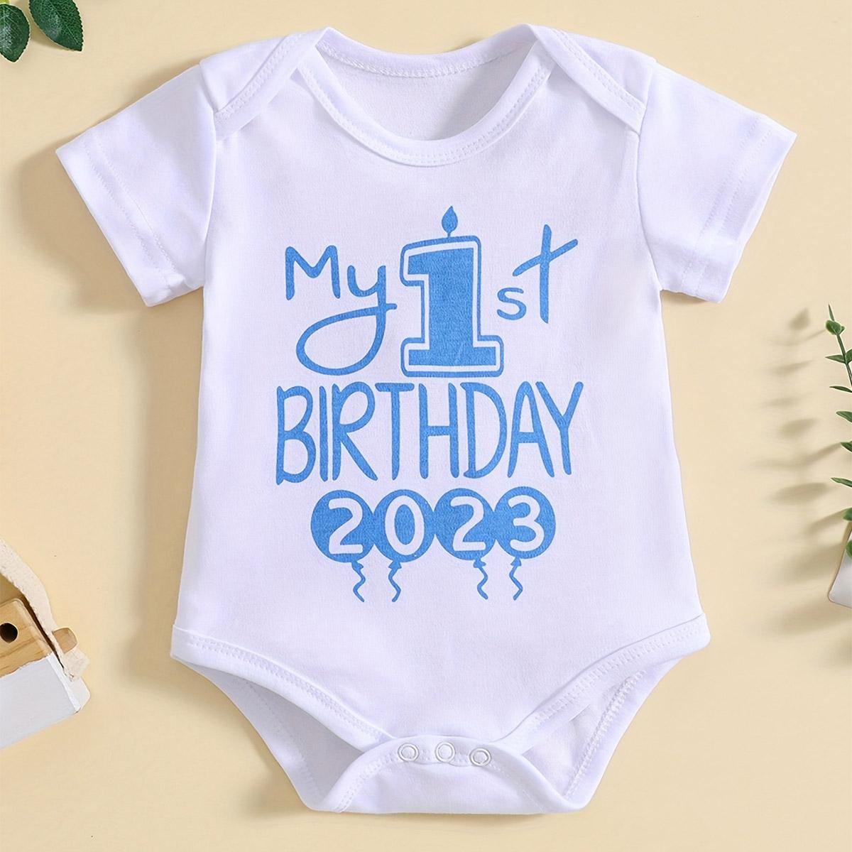 Хлопковый комбинезон для младенцев и девочек с принтом «My 1ST Birthday 2023» с короткими рукавами 1-3M
Хлопковый комбинезон для младенцев и девочек с принтом «My 1ST Birthday 2023» с короткими рукавами 1-3M