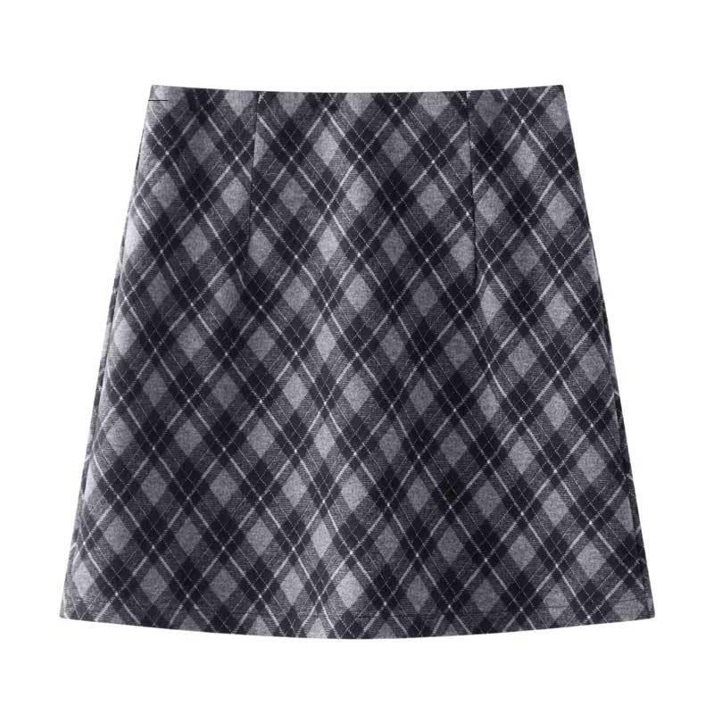 Vintage Plaid Woolen High-Waist A-Line Skirt for Petite Women - Autumn/Winter 2025 Collection L/28 (105-115 lbs) темно-синього кольору
Vintage Plaid Woolen High-Waist A-Line Skirt for Petite Women - Autumn/Winter 2025 Collection L/28 (105-115 lbs) темно-синього кольору