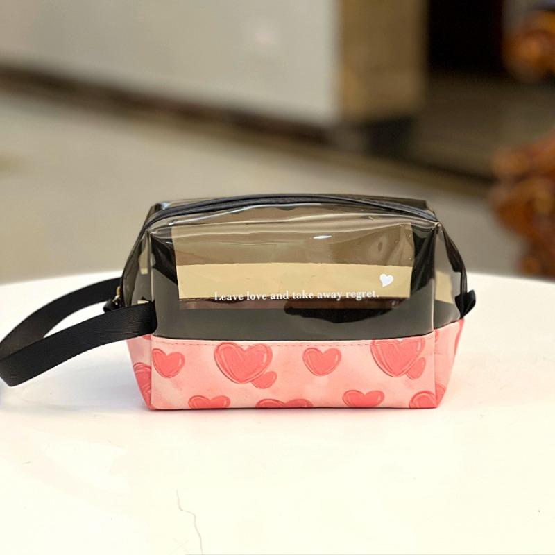 The new Korean version of Zhi Love translucent portable waterproof cosmetic bag, toilet bag, portable cosmetic bag, hand bag, female.
The new Korean version of Zhi Love translucent portable waterproof cosmetic bag, toilet bag, portable cosmetic bag, hand bag, female.