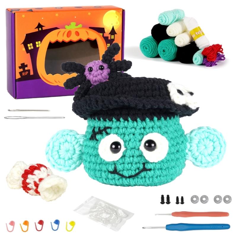 Halloween Candy Jar Crochet Set with Step-by-Step Instruction, Crochet Hook, Yarns, Knitting Needle, for Kid Adult 1
Halloween Candy Jar Crochet Set with Step-by-Step Instruction, Crochet Hook, Yarns, Knitting Needle, for Kid Adult 1