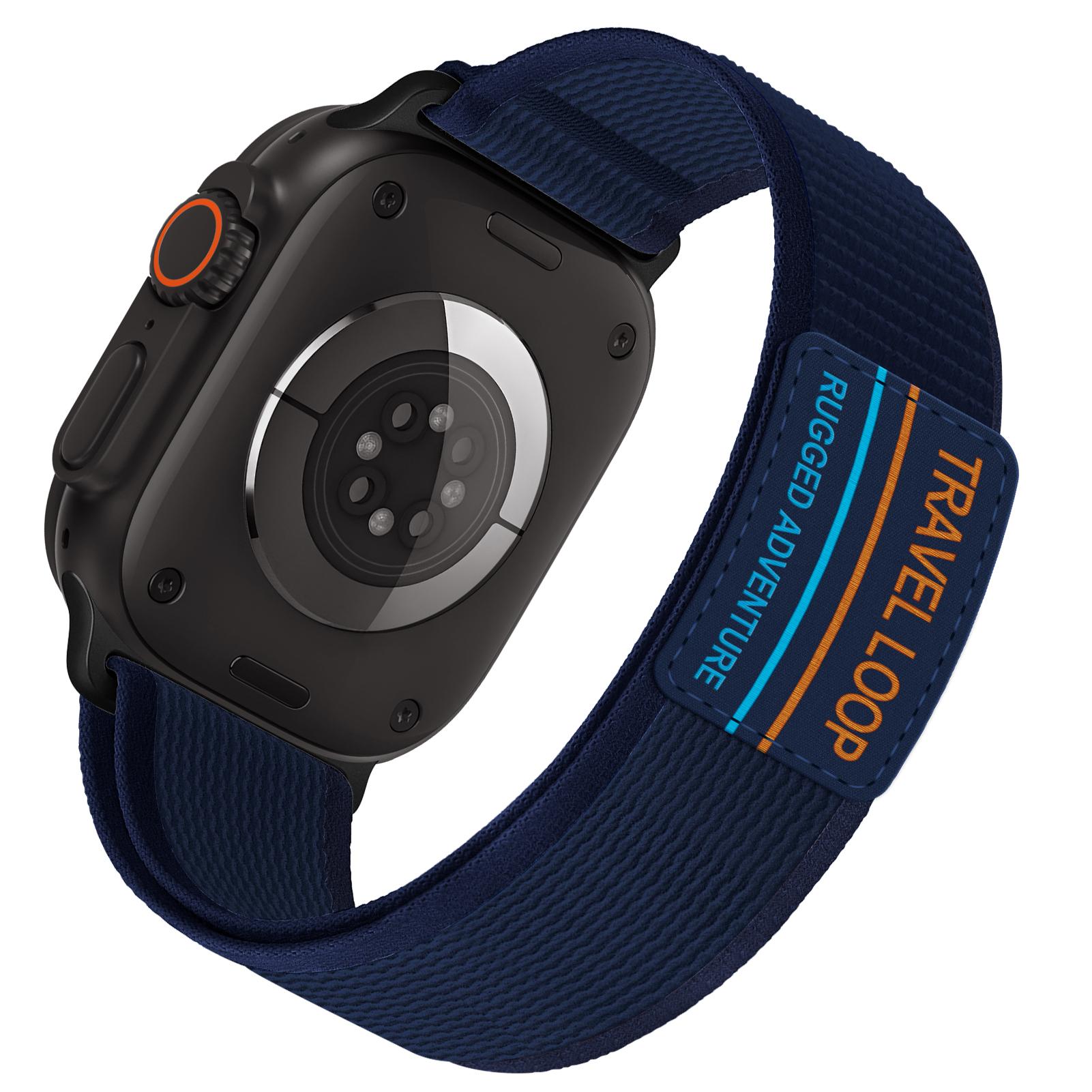 Нейлоновый ремешок для умных часов Ultra 2 10 46 мм 9 8 7 49 мм 45 мм 41 мм 44 мм 40 мм 42 мм 38 мм для умных часов серии 6 SE 5 4 3 2 1 спортивный мужской ремешок S10 46-42 44 45 49mm синий
