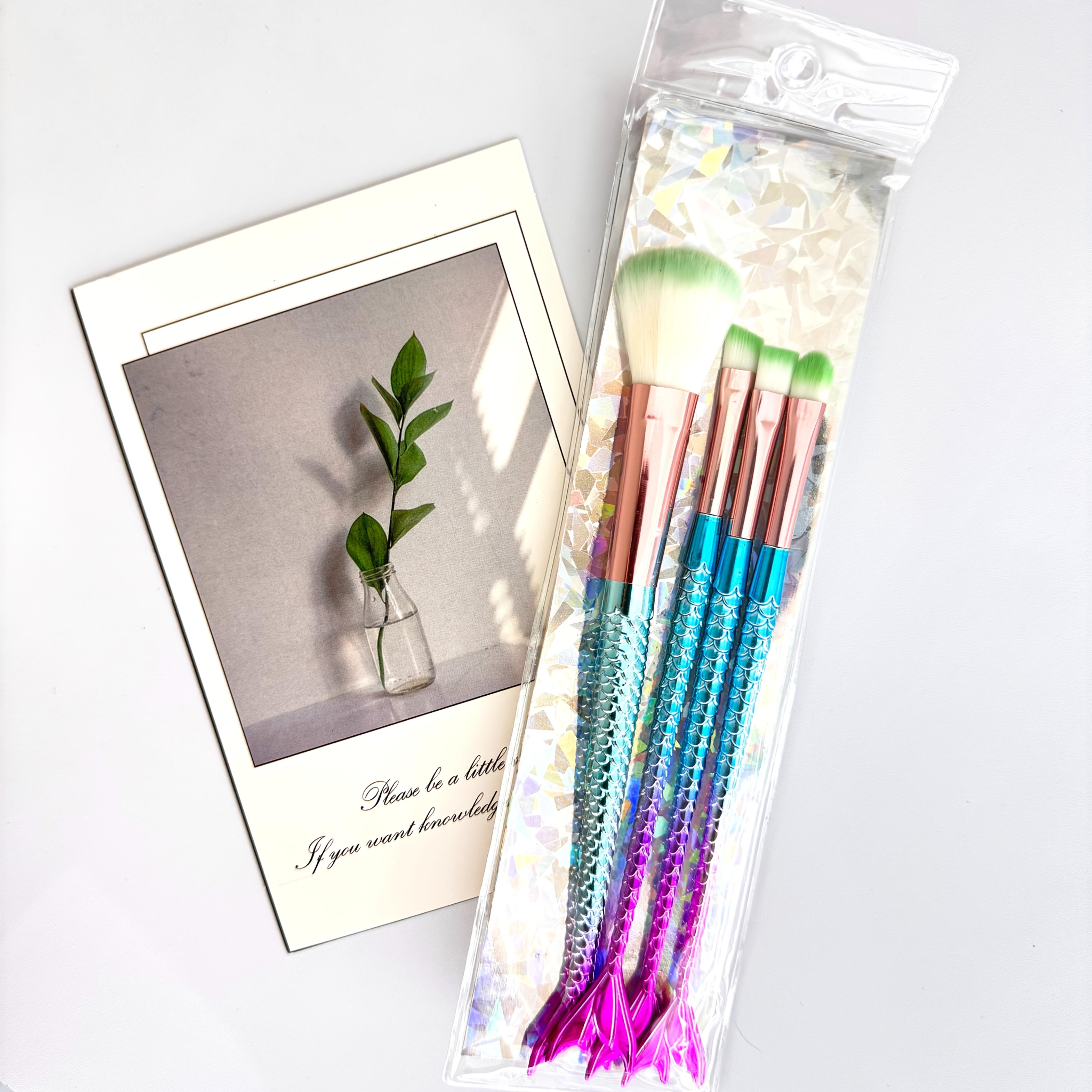 4pcs Aurora Plated Mermaid Makeup Brush Set - Smooth & Flawless Application, Nylon Bristles, ABS Plastic Handles, Perfect for All Skin Types, Ideal fo зелений
4pcs Aurora Plated Mermaid Makeup Brush Set - Smooth & Flawless Application, Nylon Bristles, ABS Plastic Handles, Perfect for All Skin Types, Ideal fo зелений