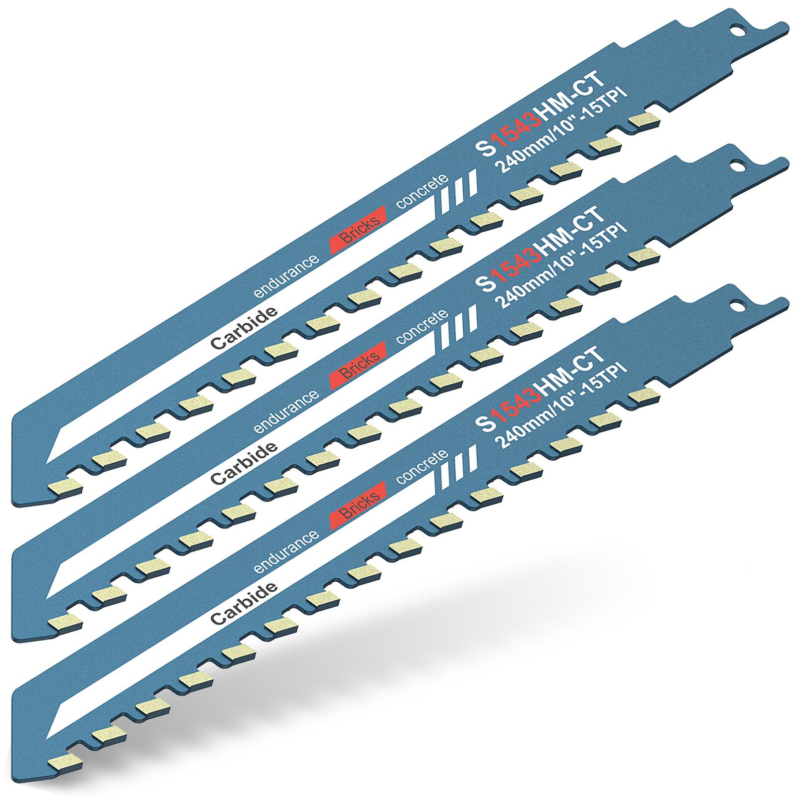 3Pcs Reciprocating Saw Blade 240mm/305mm Saber Saw Multi Saw Blades Cutting Tungsten Carbide Brick Concrete Power Tool Accessory
3Pcs Reciprocating Saw Blade 240mm/305mm Saber Saw Multi Saw Blades Cutting Tungsten Carbide Brick Concrete Power Tool Accessory