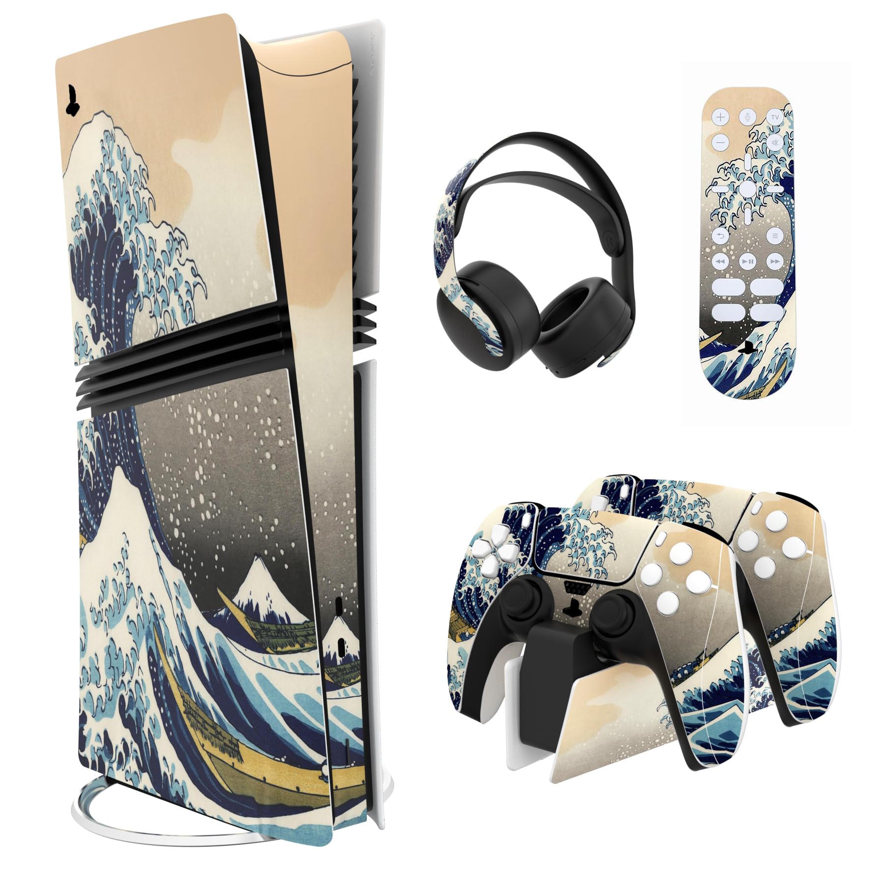 PlayVital ps5 Pro корпус Повний набір кастомних наклейок для цифрової та дискової версій, наклейка-декаль для медіапульта дистанційного керування Велика хвиля біля Каґави сумісна,
PlayVital ps5 Pro корпус Повний набір кастомних наклейок для цифрової та дискової версій, наклейка-декаль для медіапульта дистанційного керування Велика хвиля біля Каґави сумісна,