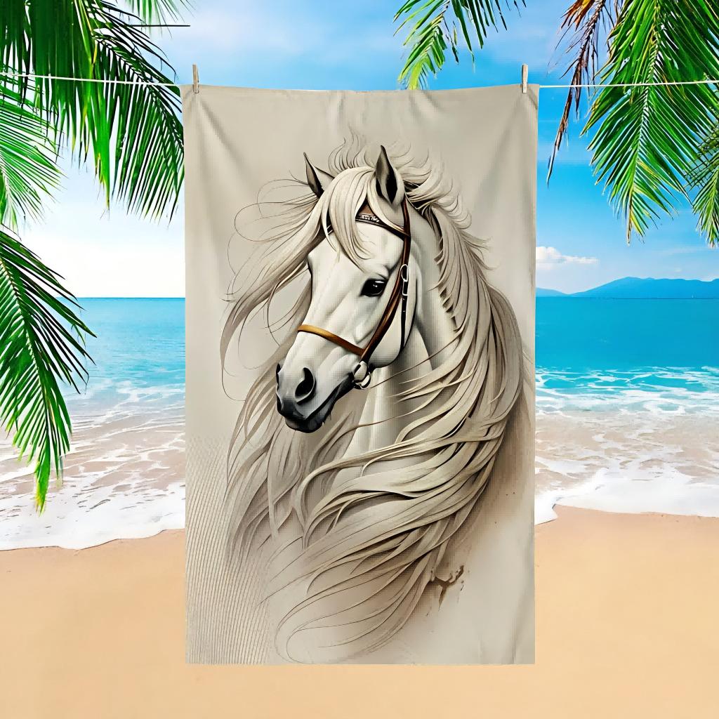 1pc Cartoon Horse Print Microfiber Beach Towel, Quick-Dry Absorbent, Beach Swimming Camping Bath Accessory W40*H60(CM)
1pc Cartoon Horse Print Microfiber Beach Towel, Quick-Dry Absorbent, Beach Swimming Camping Bath Accessory W40*H60(CM)
