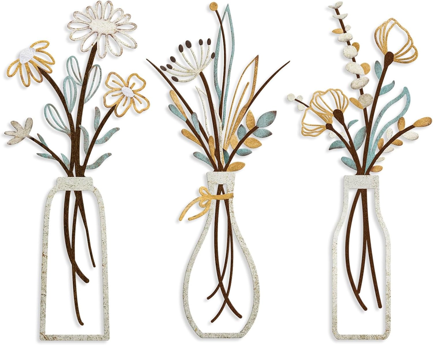 3-Piece Metal Flower Wall Art Set - Rustic Farmhouse Decor: Black Minimalist Flower Wall Decor
3-Piece Metal Flower Wall Art Set - Rustic Farmhouse Decor: Black Minimalist Flower Wall Decor