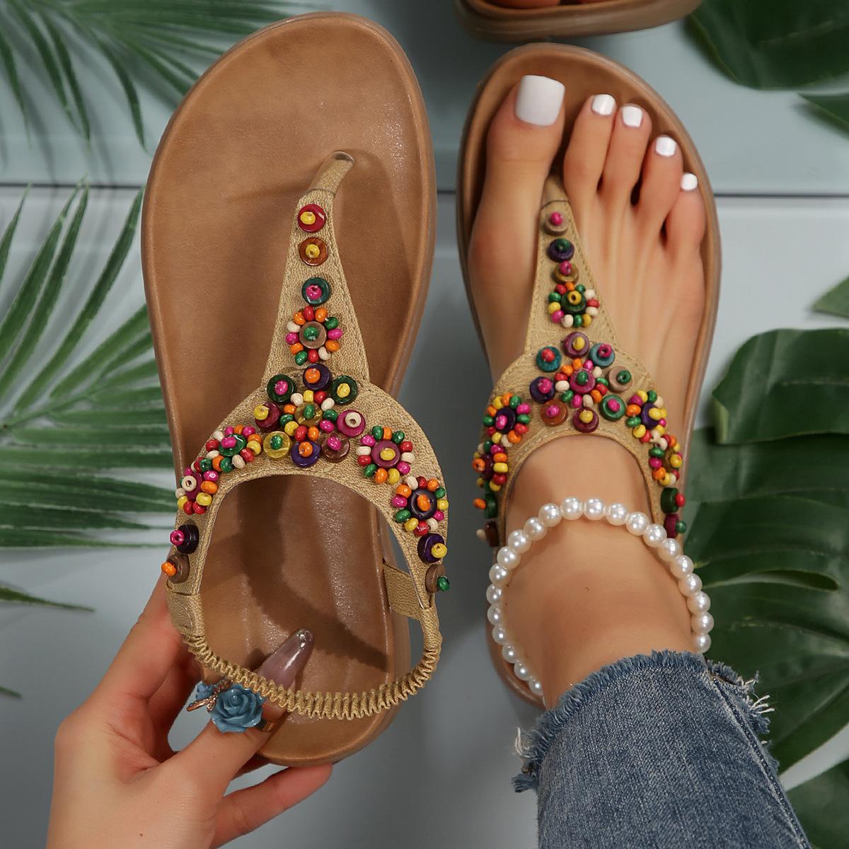 Herringbone sandals women s new beaded comfortable flat bottom elastic foot pinch sandals 36
Herringbone sandals women s new beaded comfortable flat bottom elastic foot pinch sandals 36