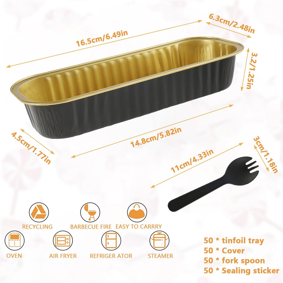 50Pcs Mini Loaf Pans with Lids and Spoons 6.8oz Rectangle Aluminum Foil Baking Pans Reusable Mini Bread Containers Muffin Tins 50pcs
50Pcs Mini Loaf Pans with Lids and Spoons 6.8oz Rectangle Aluminum Foil Baking Pans Reusable Mini Bread Containers Muffin Tins 50pcs