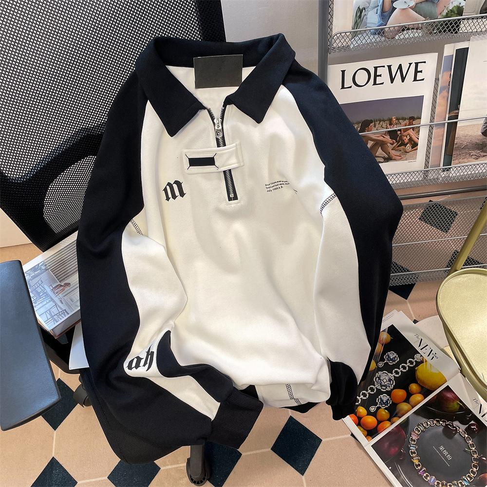 American Retro College Style Half Zipper Polo Collar Sweater Women S High Sense Hiphop Trendy Brand Black And White Contrasting Top 3XL білий
American Retro College Style Half Zipper Polo Collar Sweater Women S High Sense Hiphop Trendy Brand Black And White Contrasting Top 3XL білий