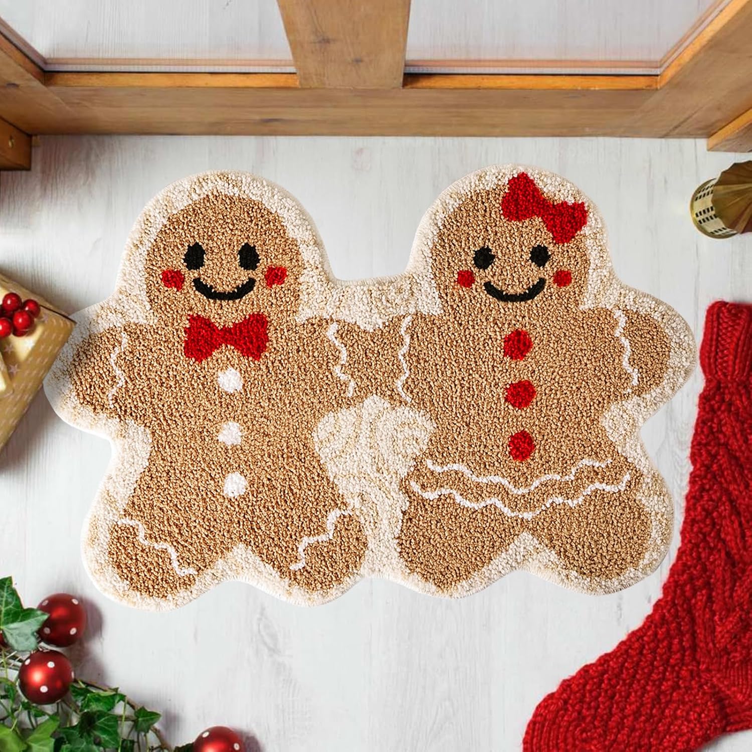 VIAMA Christmas Gingerbread Man Floor Mat for Holiday Room Decoration Soft Bath Floor Mat Indoor and Outdoor Entrance Carpet 50x70cm
VIAMA Christmas Gingerbread Man Floor Mat for Holiday Room Decoration Soft Bath Floor Mat Indoor and Outdoor Entrance Carpet 50x70cm