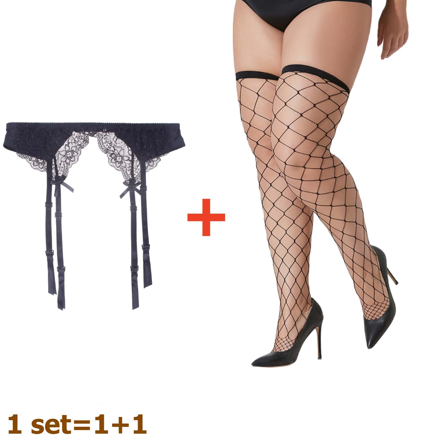 2Pcs Women Lace Suspender Stockings Garter Belt With Long Long Sheer Fishnet Long Sock Black Plus Size Lingerie Set For Woman Xl One Size
2Pcs Women Lace Suspender Stockings Garter Belt With Long Long Sheer Fishnet Long Sock Black Plus Size Lingerie Set For Woman Xl One Size