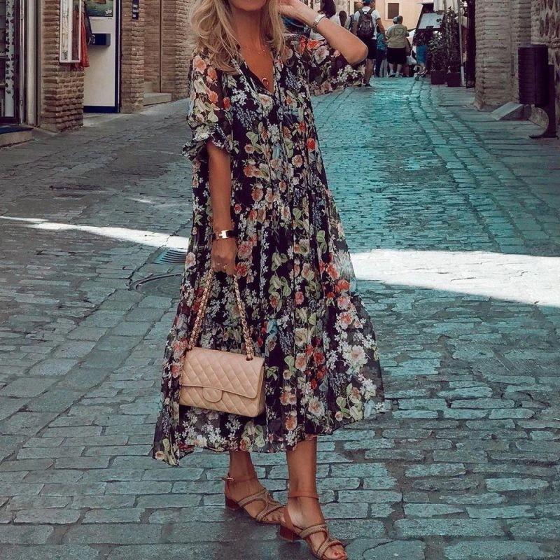 Women Elegant V Neck Short Sleeves Floral Flowers Print Bride Bridesmaids Wedding Long Dress Gorgeous Party Midi Ball Gowns
Women Elegant V Neck Short Sleeves Floral Flowers Print Bride Bridesmaids Wedding Long Dress Gorgeous Party Midi Ball Gowns