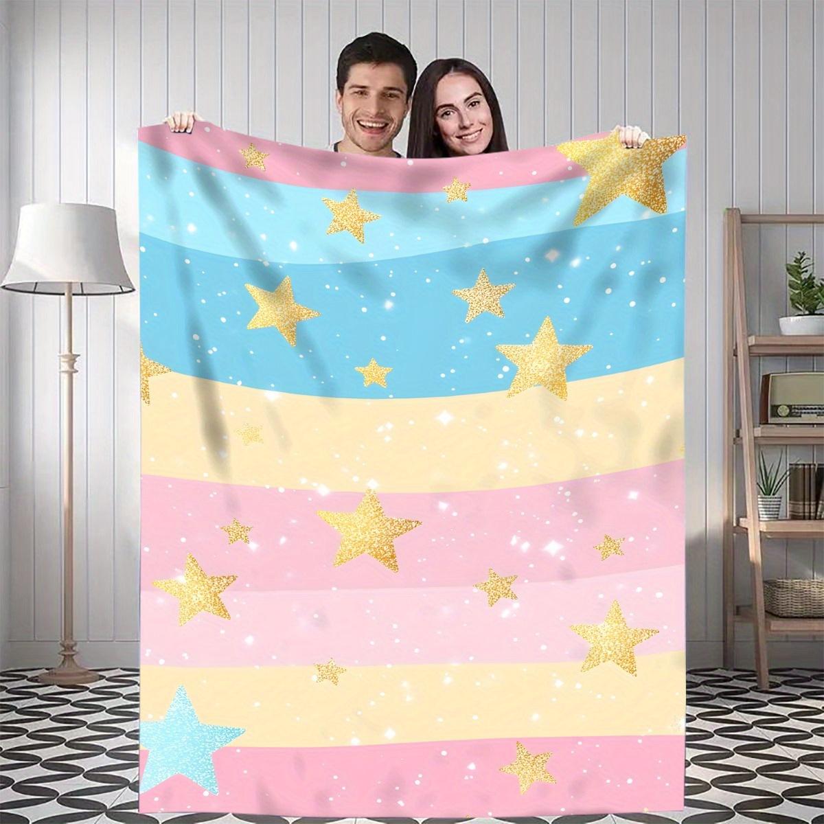 1pc Starry Night Throw Blanket - Soft Flannel All-Season Warmth, Contemporary Geometric Digital Print with Pastel Colors & Golde 75x90cm28x35in
1pc Starry Night Throw Blanket - Soft Flannel All-Season Warmth, Contemporary Geometric Digital Print with Pastel Colors & Golde 75x90cm28x35in