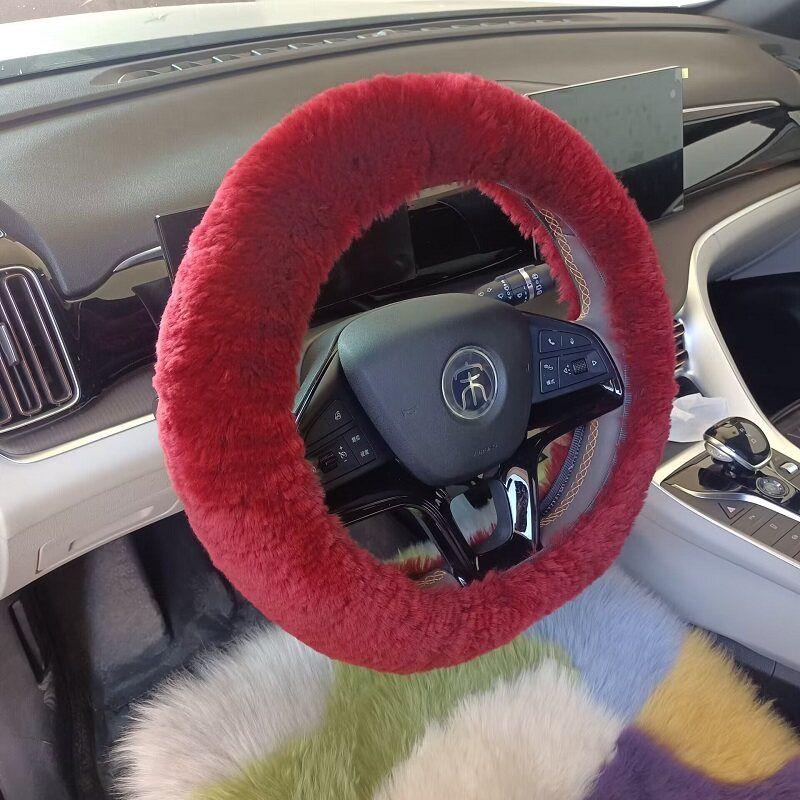 Wool Car Steering Wheel Cover, Integrated Fur and Leather, Sheep Shear Wool, Winter Handle Cover, Universal, Cute and Warm Burgundy
Wool Car Steering Wheel Cover, Integrated Fur and Leather, Sheep Shear Wool, Winter Handle Cover, Universal, Cute and Warm Burgundy