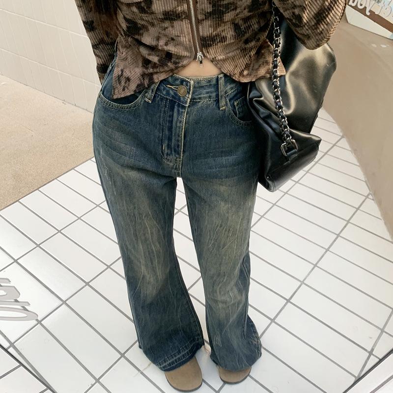 Женские джинсы с высокой посадкой, в стиле ретро, вываренные, с потертостями, микроклеш - Стройнящие и универсальные весенние брюки L
Женские джинсы с высокой посадкой, в стиле ретро, вываренные, с потертостями, микроклеш - Стройнящие и универсальные весенние брюки L