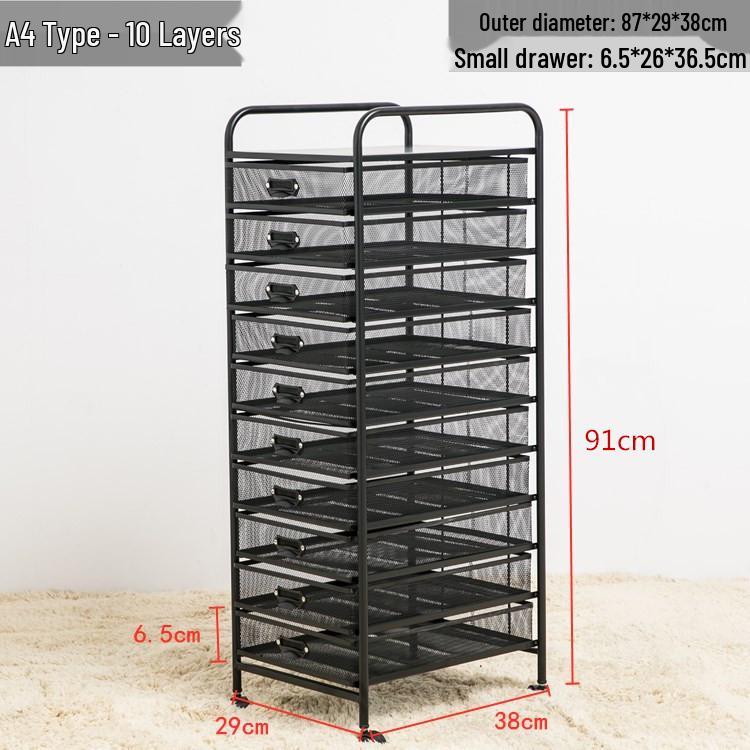 Wrought Iron A4 File Rack with Drawers - Under-Desk Document Storage Cabinet & A3 Classification Organizer
Wrought Iron A4 File Rack with Drawers - Under-Desk Document Storage Cabinet & A3 Classification Organizer