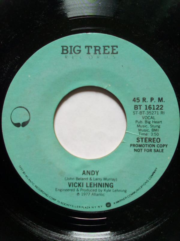 7-дюймовая пластинка VICKI LEHNING - Andy BT16122 Big Tree Record 1977 США Рок Б/У
7-дюймовая пластинка VICKI LEHNING - Andy BT16122 Big Tree Record 1977 США Рок Б/У
