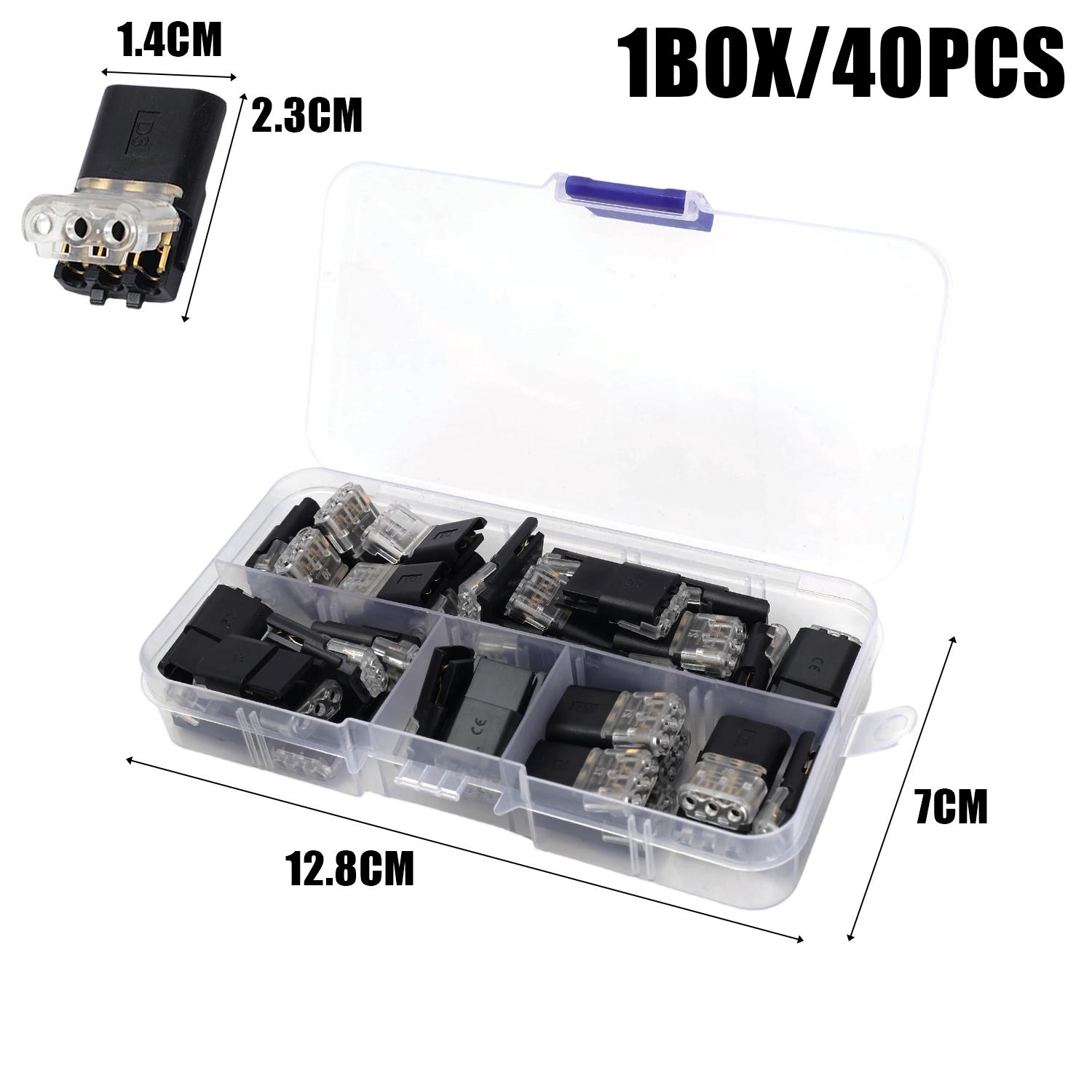 Electric Wire Connector No Strip Line Cable Interconnection Detachable Automotive Terminal Plug Universal Reliable 40pcs/sets
Electric Wire Connector No Strip Line Cable Interconnection Detachable Automotive Terminal Plug Universal Reliable 40pcs/sets