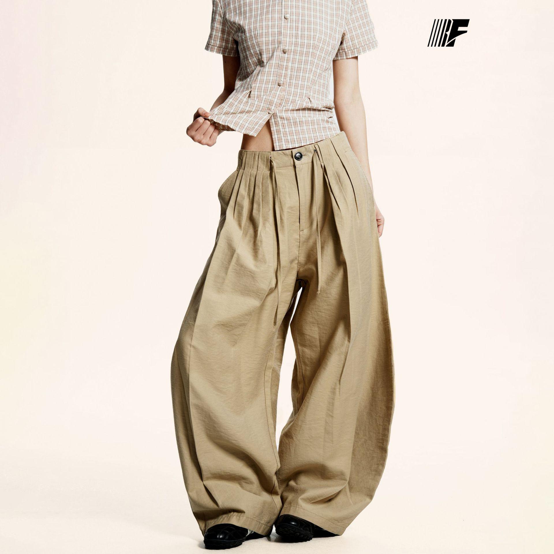 Yongfang Unisex Floor-Length Wide-Leg Pants with Drawstring and Pleated Waist Large хакі
Yongfang Unisex Floor-Length Wide-Leg Pants with Drawstring and Pleated Waist Large хакі