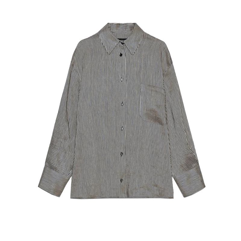 Summer New Product Women s Clothes French Style Straight Cut Hem Lapel Long Sleeves Linen Blend Stripes Shirt 3319141 Nude color L
Summer New Product Women s Clothes French Style Straight Cut Hem Lapel Long Sleeves Linen Blend Stripes Shirt 3319141 Nude color L