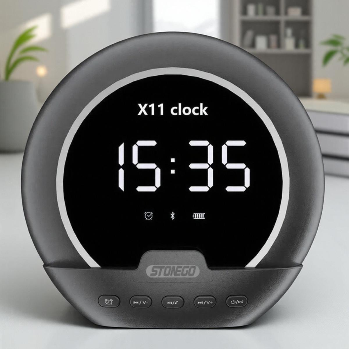 Портативная Bluetooth-колонка TWS с мощным сабвуфером, держателем для мобильного телефона, цифровым термометром, мини-колонкой, будильником чёрный
Портативная Bluetooth-колонка TWS с мощным сабвуфером, держателем для мобильного телефона, цифровым термометром, мини-колонкой, будильником чёрный