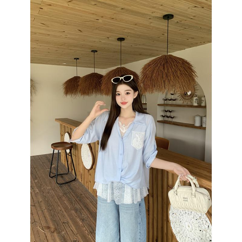 2026 Summer Plus Size Women s Lace Vest & Sun Protection Shirt Set L синій
2026 Summer Plus Size Women s Lace Vest & Sun Protection Shirt Set L синій
