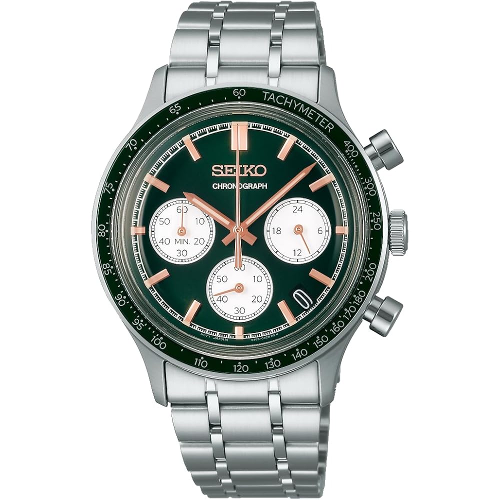 Чоловічий кварцовий годинник-хронограф Seiko Selection SBTR057 Зелений циферблат Нержавіюча сталь Календар дати 24-годинна стрілка
Чоловічий кварцовий годинник-хронограф Seiko Selection SBTR057 Зелений циферблат Нержавіюча сталь Календар дати 24-годинна стрілка