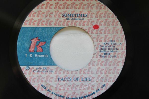 7inch Record FACTS OF LIFE - Sometimes KVT5128 T.K. Records 1976 Jamaica Soul/Funk Used
7inch Record FACTS OF LIFE - Sometimes KVT5128 T.K. Records 1976 Jamaica Soul/Funk Used