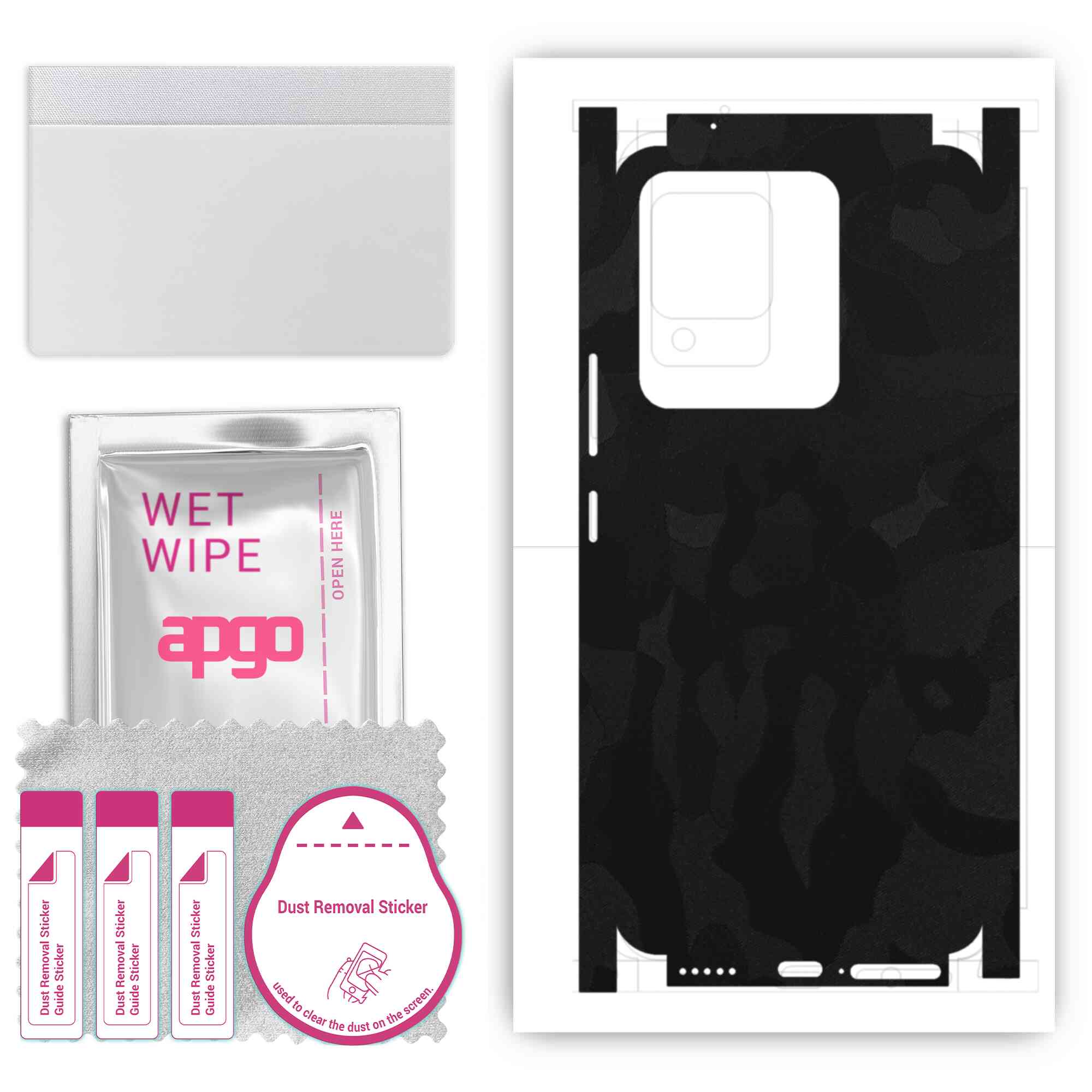 apgo Protective Skin Sticker for the back+sides compatible with Vivo V25 5G, Full Wrap Film, Foil, Vinyl - Pattern Black Camo
apgo Protective Skin Sticker for the back+sides compatible with Vivo V25 5G, Full Wrap Film, Foil, Vinyl - Pattern Black Camo