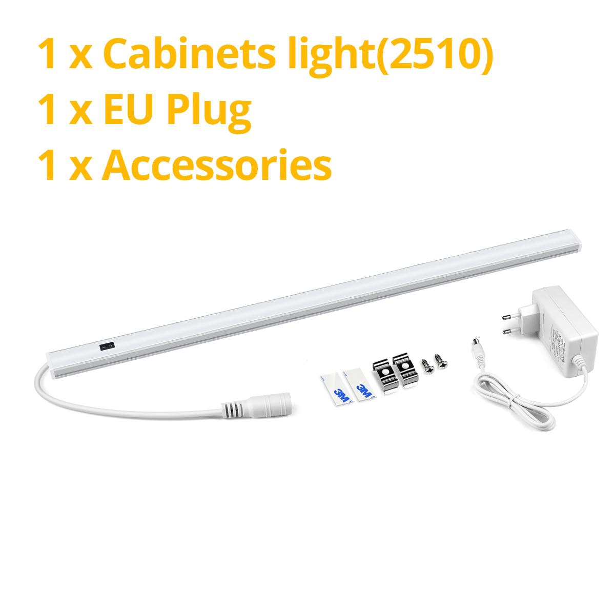 3-цветный ручной переключатель, светодиодный светильник под шкафом, на кухне, в спальне, шкафу, шкафу, ночные светильники, 30/40/50 см, светодиодный барный светильник, внутренняя домашняя лампа с вилкой европейского стандарта 30cm