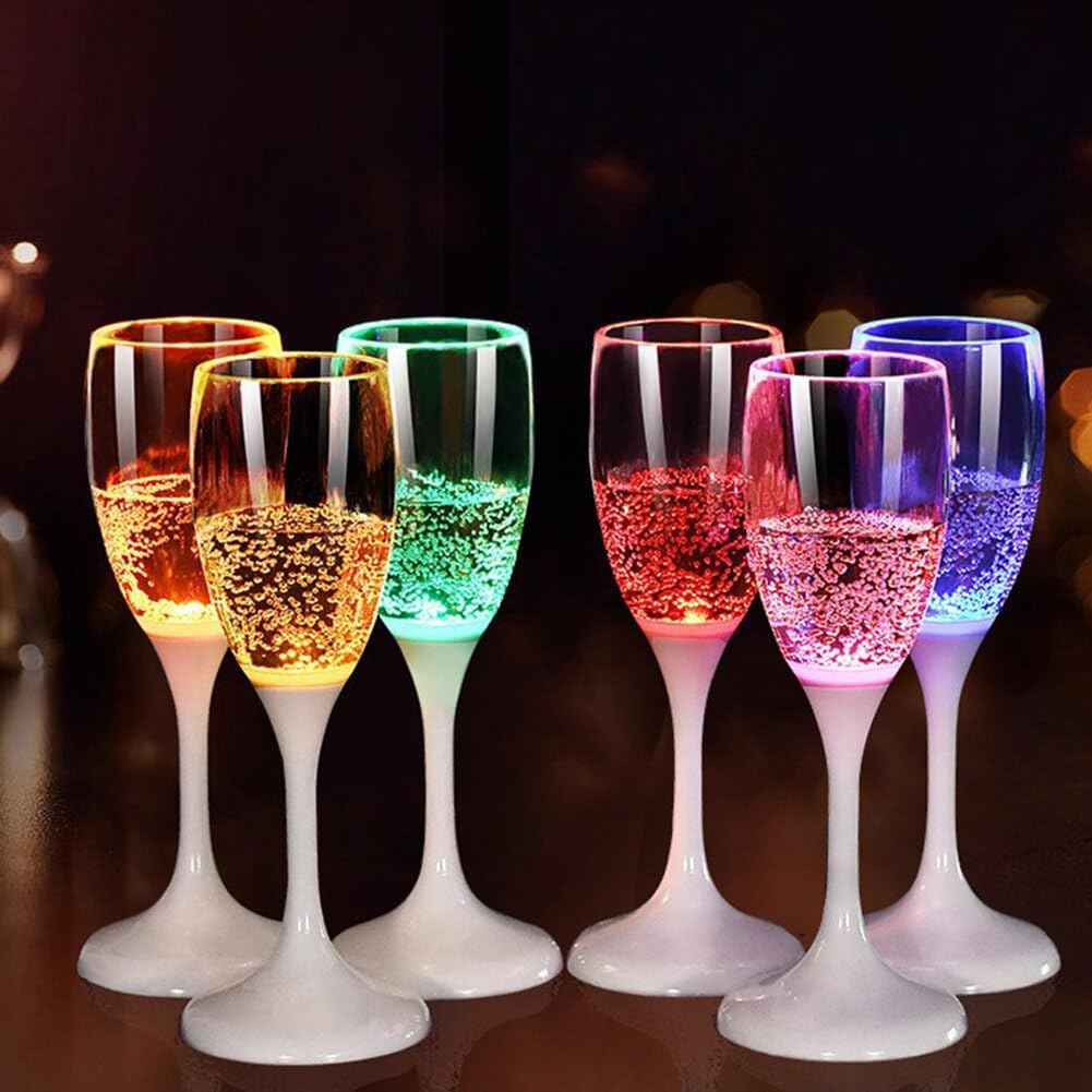 LED Light Up Cups Wine Champagne Flutes Set of 6 Party Favors Drinking Glasses Glow in the Dark Party Glowing Cups Christmas
LED Light Up Cups Wine Champagne Flutes Set of 6 Party Favors Drinking Glasses Glow in the Dark Party Glowing Cups Christmas