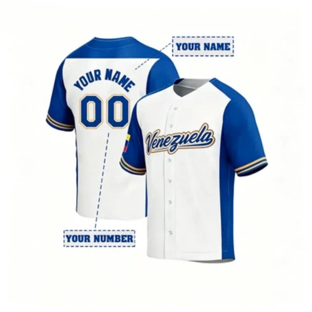 Customizable Venezuela Baseball Jersey-Unique Personalized Name and Number Embroidery Comfortable Short Sleeve Training Tops 6XL
Customizable Venezuela Baseball Jersey-Unique Personalized Name and Number Embroidery Comfortable Short Sleeve Training Tops 6XL